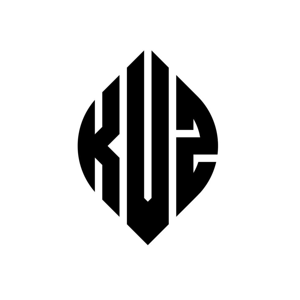design de logotipo de letra de círculo kvz com forma de círculo e elipse. letras de elipse kvz com estilo tipográfico. as três iniciais formam um logotipo circular. kvz círculo emblema abstrato monograma carta marca vetor. vetor
