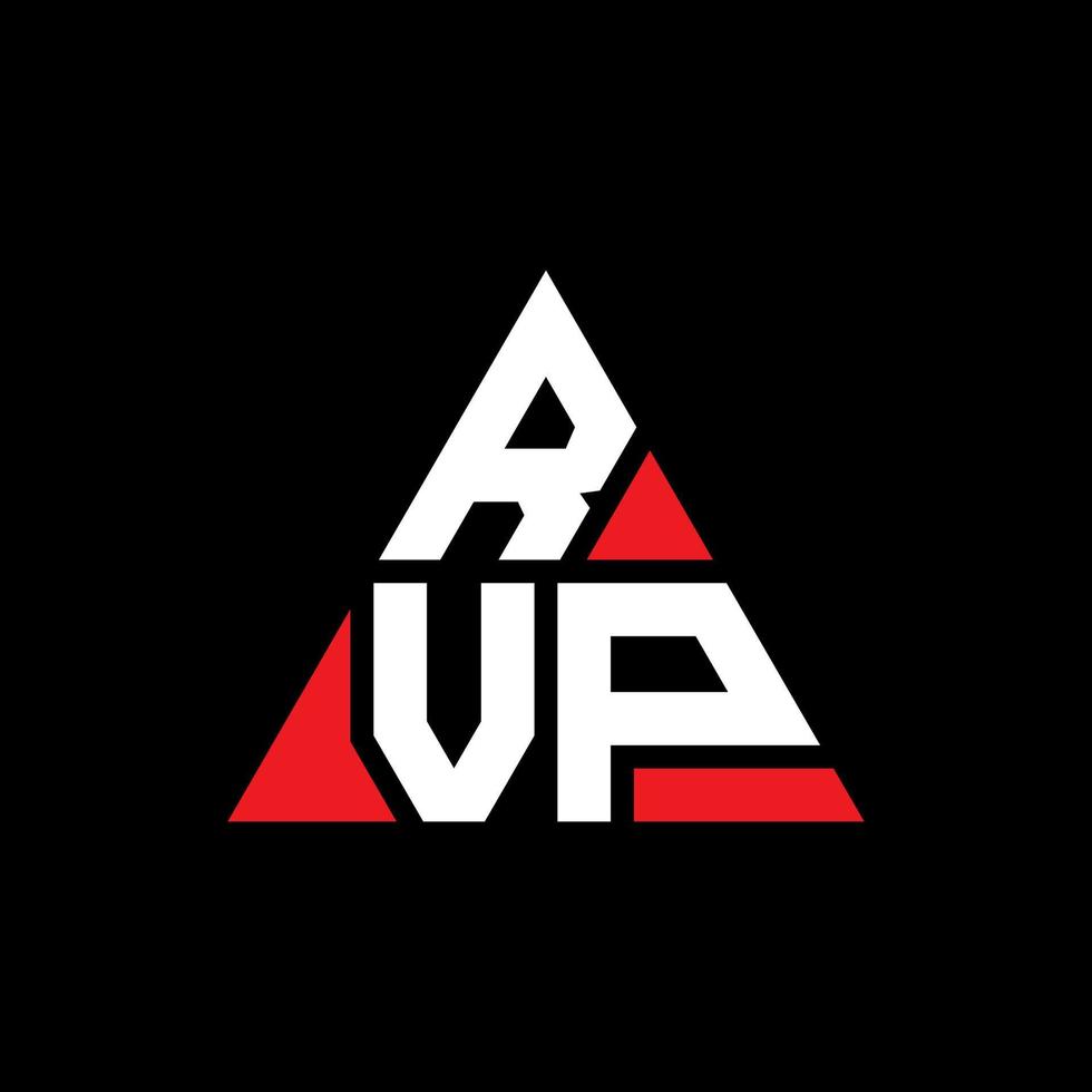 design de logotipo de letra de triângulo rvp com forma de triângulo. monograma de design de logotipo de triângulo rvp. modelo de logotipo de vetor de triângulo rvp com cor vermelha. logotipo triangular rvp logotipo simples, elegante e luxuoso.