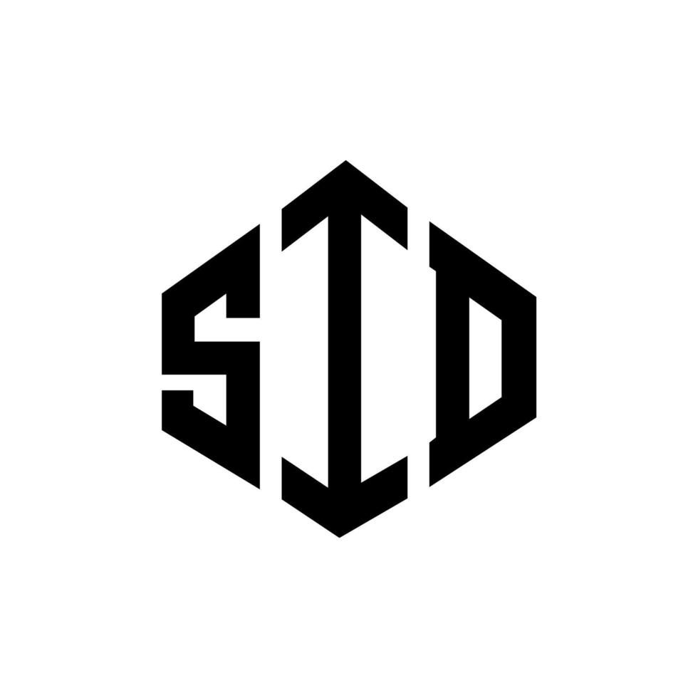 design de logotipo de carta sid com forma de polígono. sid polígono e design de logotipo em forma de cubo. modelo de logotipo de vetor sid hexágono cores brancas e pretas. sid monograma, logotipo de negócios e imóveis.