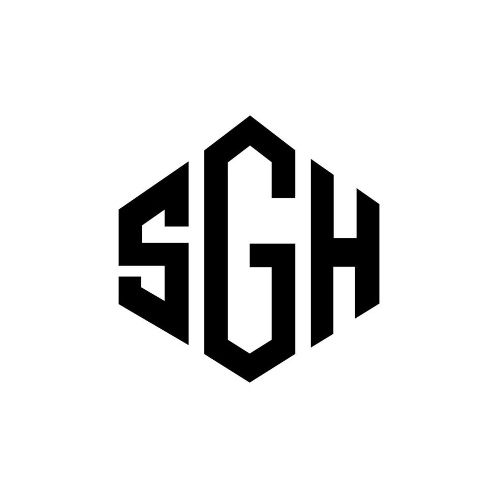 design de logotipo de carta sgh com forma de polígono. sgh polígono e design de logotipo em forma de cubo. modelo de logotipo de vetor sgh hexágono cores brancas e pretas. sgh monograma, logotipo de negócios e imóveis.