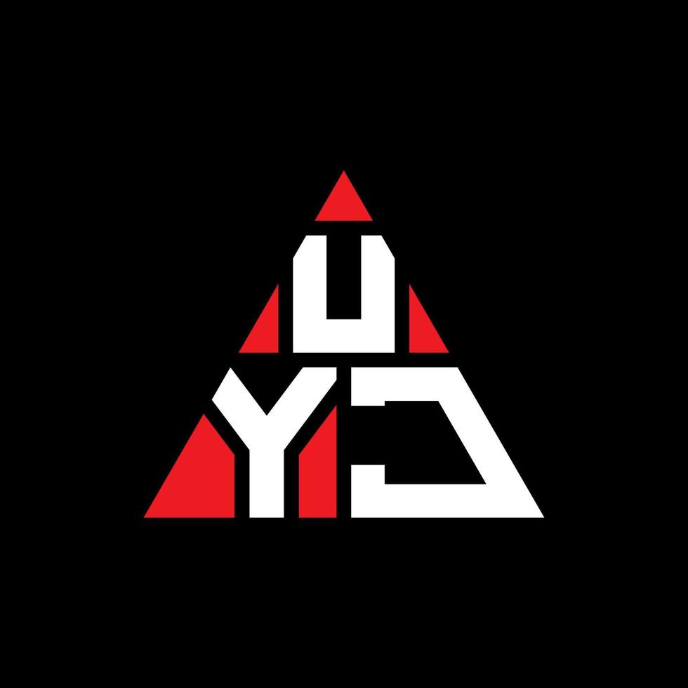 design de logotipo de letra de triângulo uyj com forma de triângulo. monograma de design de logotipo de triângulo uyj. modelo de logotipo de vetor de triângulo uyj com cor vermelha. logotipo triangular uyj logotipo simples, elegante e luxuoso.