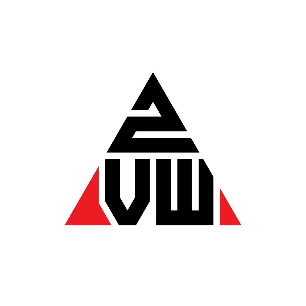 design de logotipo de letra de triângulo zvw com forma de triângulo. monograma de design de logotipo de triângulo zvw. modelo de logotipo de vetor de triângulo zvw com cor vermelha. logotipo triangular zvw logotipo simples, elegante e luxuoso.