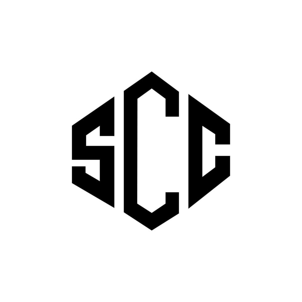 design de logotipo de carta scc com forma de polígono. polígono scc e design de logotipo em forma de cubo. modelo de logotipo de vetor hexágono scc cores brancas e pretas. monograma scc, logotipo de negócios e imóveis.