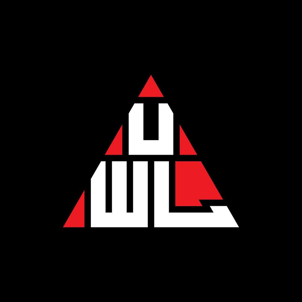 design de logotipo de letra de triângulo uwl com forma de triângulo. monograma de design de logotipo de triângulo uwl. modelo de logotipo de vetor de triângulo uwl com cor vermelha. logotipo triangular uwl logotipo simples, elegante e luxuoso.