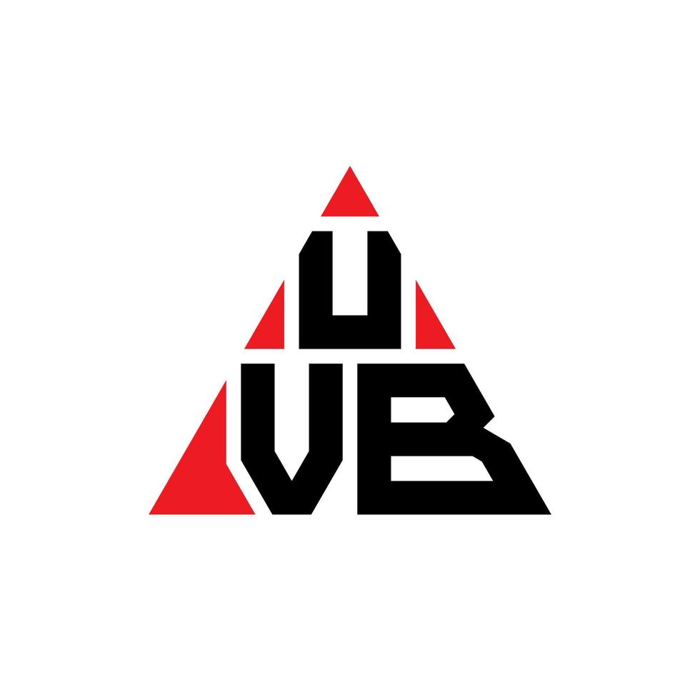 design de logotipo de letra de triângulo uvb com forma de triângulo. monograma de design de logotipo de triângulo uvb. modelo de logotipo de vetor de triângulo uvb com cor vermelha. logotipo triangular uvb logotipo simples, elegante e luxuoso.