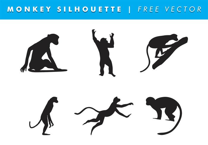 Monkey silhouette vector free