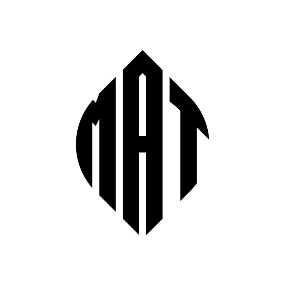 design de logotipo de carta de círculo mat com forma de círculo e elipse. letras de elipse mat com estilo tipográfico. as três iniciais formam um logotipo circular. mat círculo emblema abstrato monograma carta marca vetor. vetor