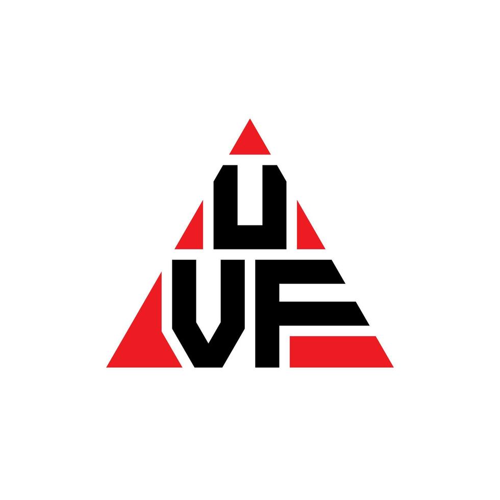 design de logotipo de letra de triângulo uvf com forma de triângulo. monograma de design de logotipo de triângulo uvf. modelo de logotipo de vetor de triângulo uvf com cor vermelha. logotipo triangular uvf logotipo simples, elegante e luxuoso.