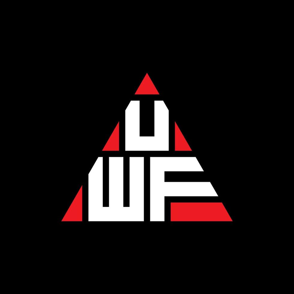 design de logotipo de letra de triângulo uwf com forma de triângulo. monograma de design de logotipo de triângulo uwf. modelo de logotipo de vetor de triângulo uwf com cor vermelha. logotipo triangular uwf logotipo simples, elegante e luxuoso.