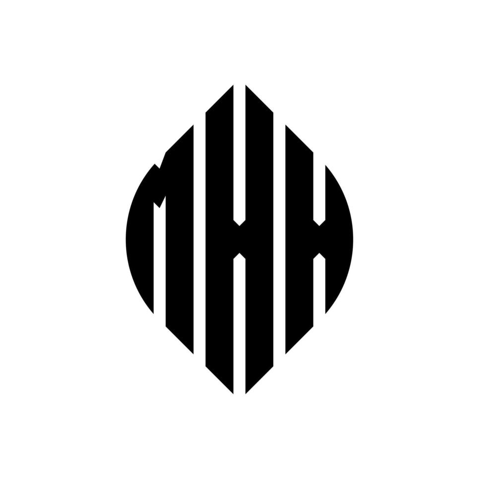 design de logotipo de carta de círculo mxx com forma de círculo e elipse. letras de elipse mxx com estilo tipográfico. as três iniciais formam um logotipo circular. mxx círculo emblema abstrato monograma carta marca vetor. vetor
