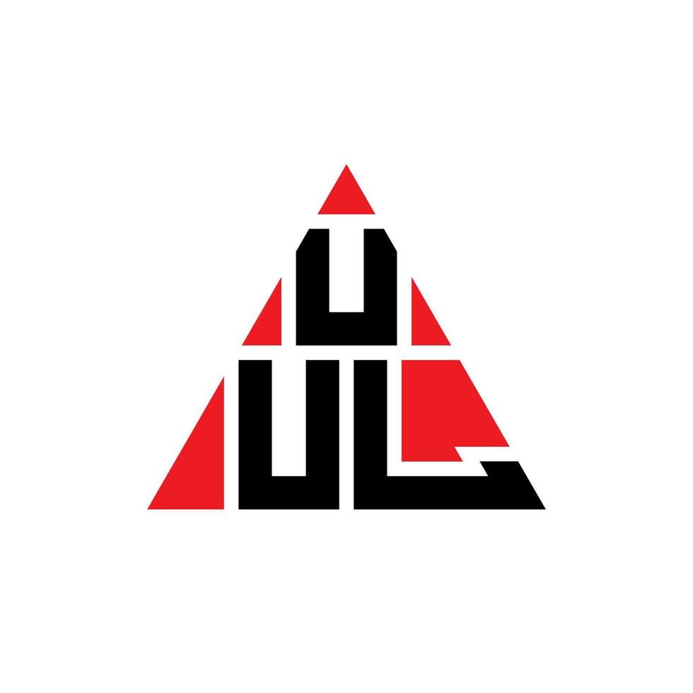 design de logotipo de letra de triângulo uul com forma de triângulo. monograma de design de logotipo de triângulo uul. modelo de logotipo de vetor triângulo uul com cor vermelha. uul logotipo triangular logotipo simples, elegante e luxuoso.