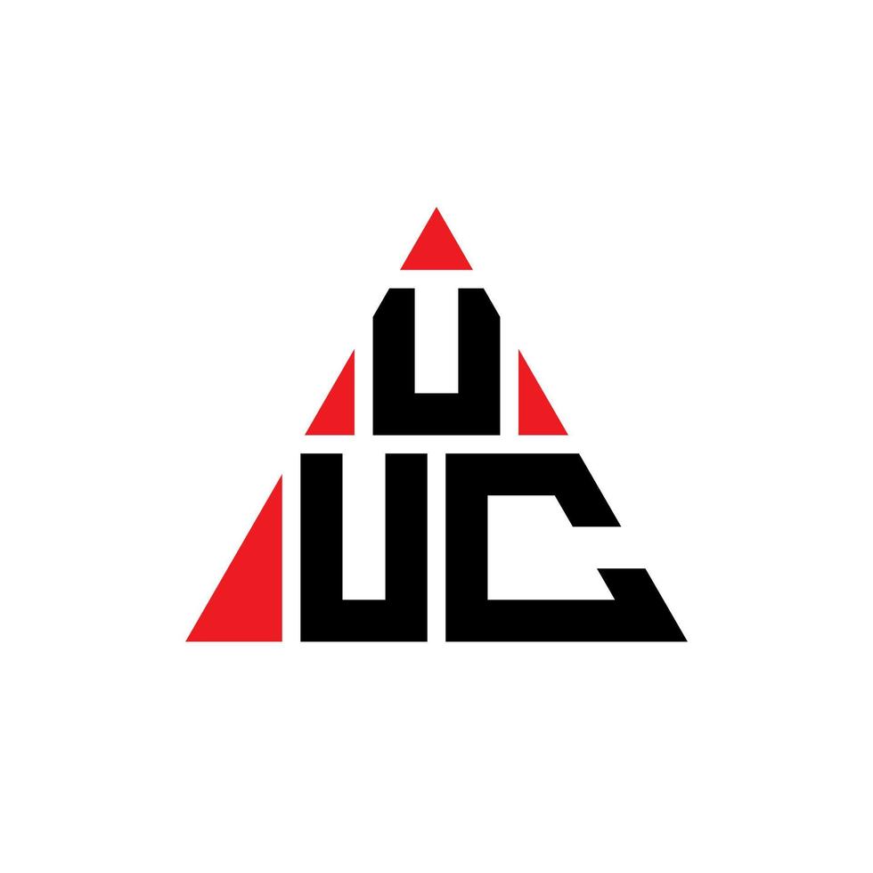 design de logotipo de letra de triângulo uuc com forma de triângulo. monograma de design de logotipo de triângulo uuc. modelo de logotipo de vetor de triângulo uuc com cor vermelha. logotipo triangular uuc logotipo simples, elegante e luxuoso.