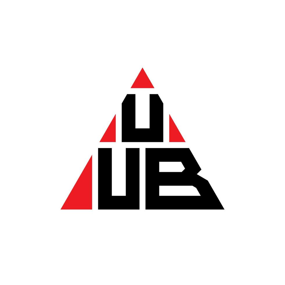 design de logotipo de letra de triângulo uub com forma de triângulo. monograma de design de logotipo de triângulo uub. modelo de logotipo de vetor de triângulo uub com cor vermelha. uub logotipo triangular logotipo simples, elegante e luxuoso.