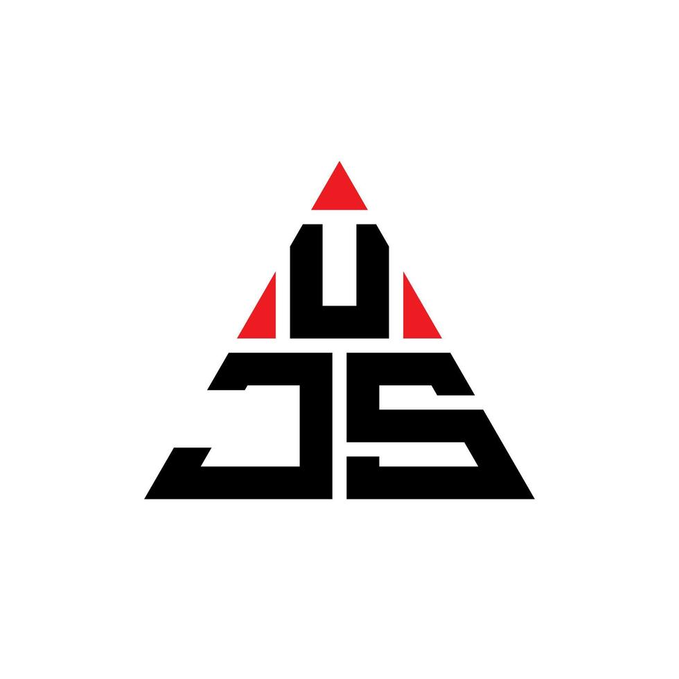 design de logotipo de letra de triângulo ujs com forma de triângulo. monograma de design de logotipo de triângulo ujs. modelo de logotipo de vetor de triângulo ujs com cor vermelha. logotipo triangular ujs logotipo simples, elegante e luxuoso.