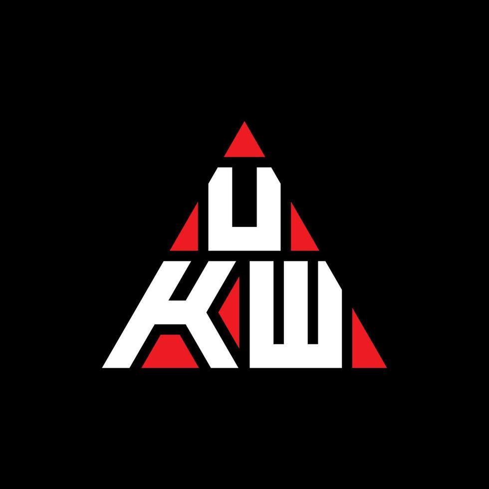 design de logotipo de letra de triângulo ukw com forma de triângulo. monograma de design de logotipo de triângulo ukw. modelo de logotipo de vetor de triângulo ukw com cor vermelha. logotipo triangular ukw logotipo simples, elegante e luxuoso.