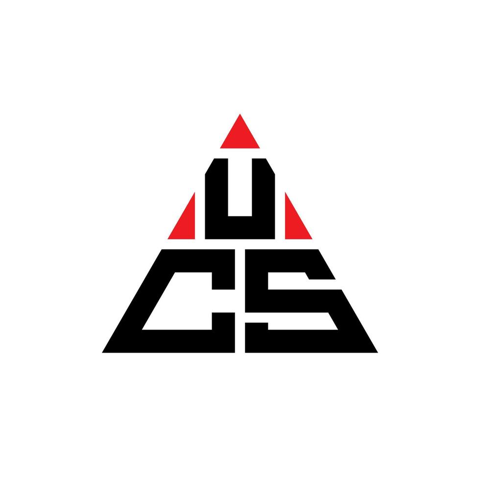 design de logotipo de letra de triângulo ucs com forma de triângulo. monograma de design de logotipo de triângulo ucs. modelo de logotipo de vetor de triângulo ucs com cor vermelha. logotipo triangular ucs logotipo simples, elegante e luxuoso.