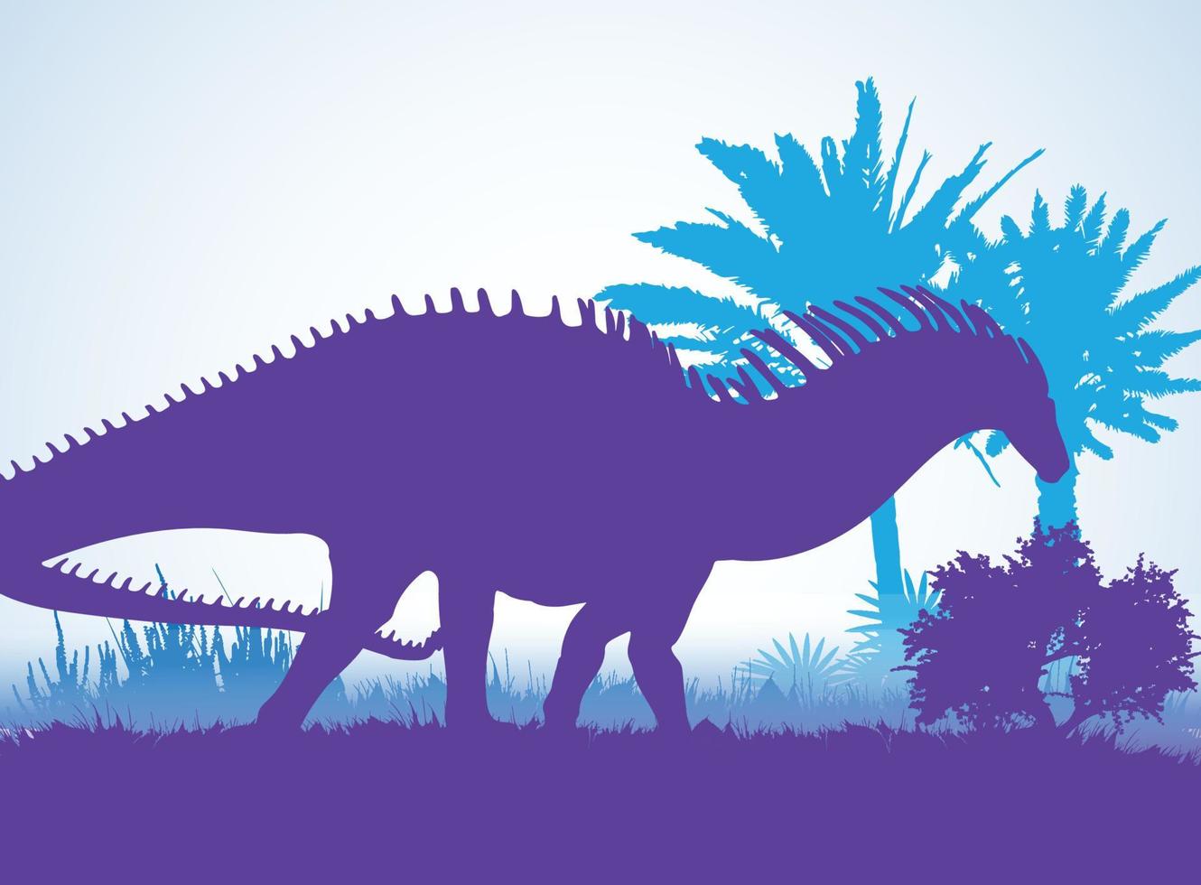 amargasaurus, silhuetas de dinossauros em ambiente pré-histórico sobrepondo camadas de fundo decorativo banner ilustração vetorial abstrata vetor