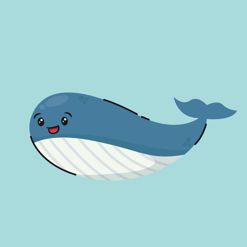 baleia azul nadando no oceano vetor
