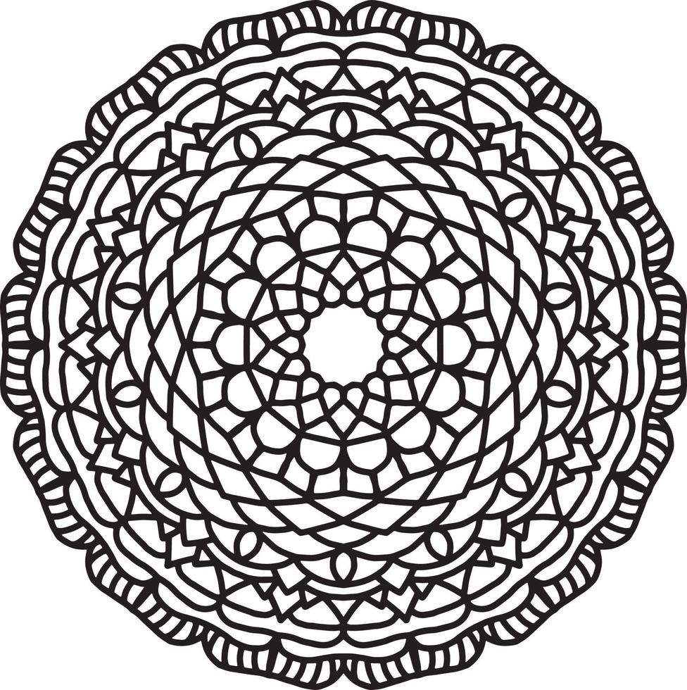 padrão de mandala de flores. ornamento de círculo decorativo em estilo étnico oriental. vetor