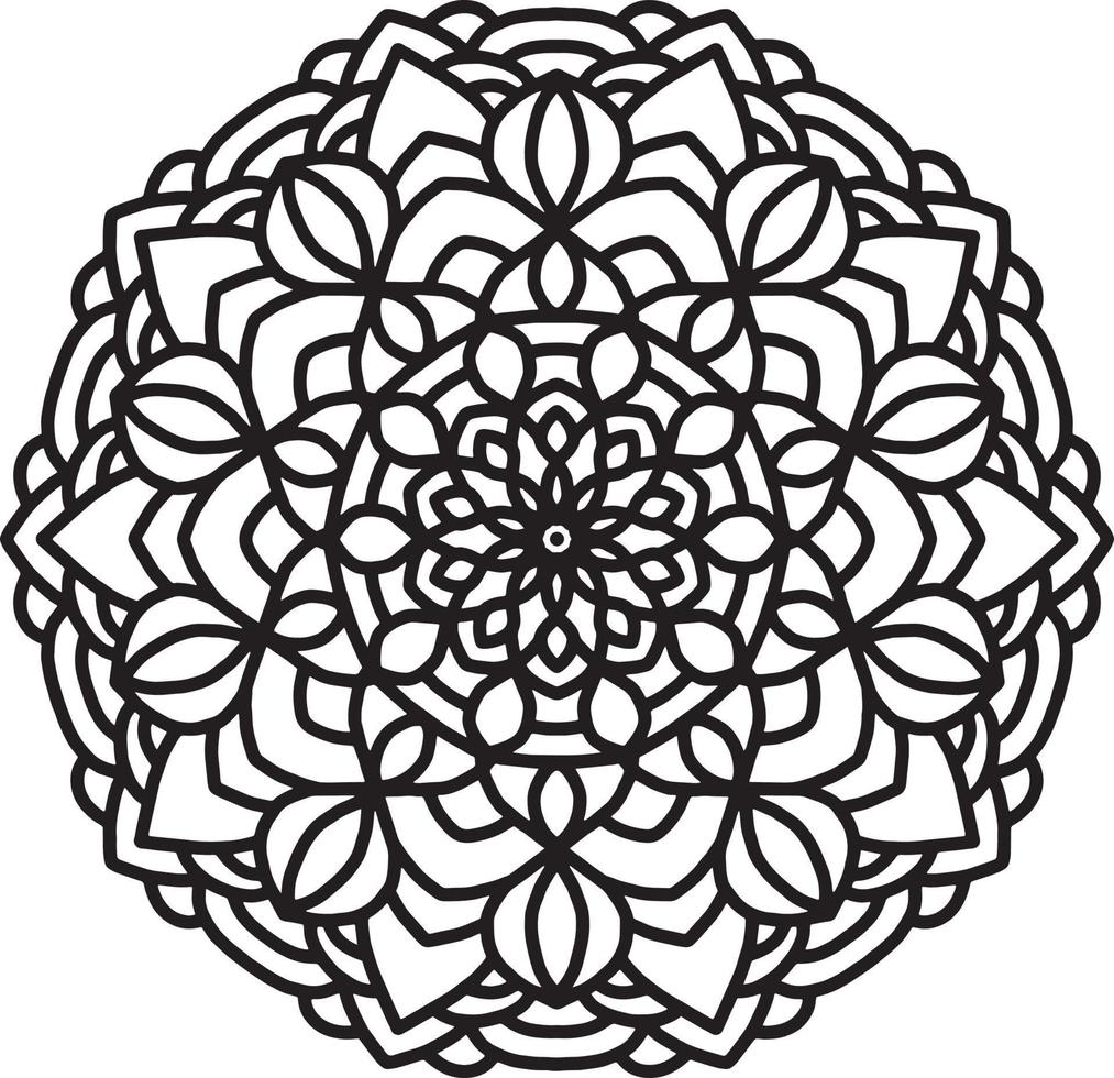 padrão de mandala de flores. ornamento de círculo decorativo em estilo étnico oriental. vetor