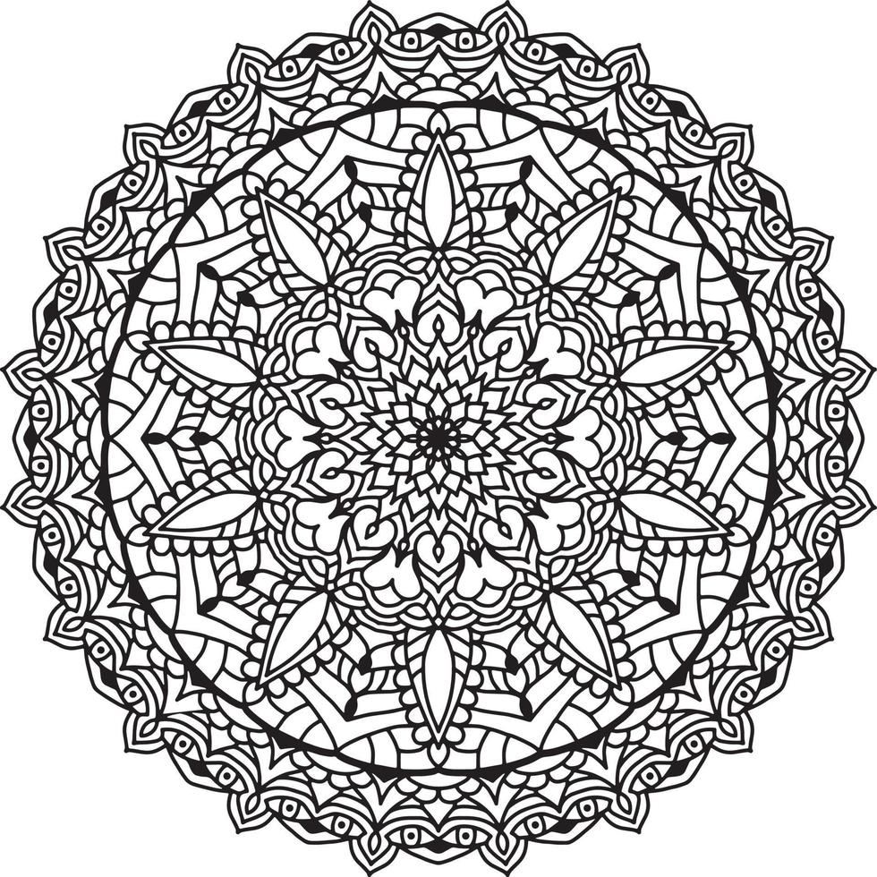 padrão de mandala de flores. ornamento de círculo decorativo em estilo étnico oriental. vetor