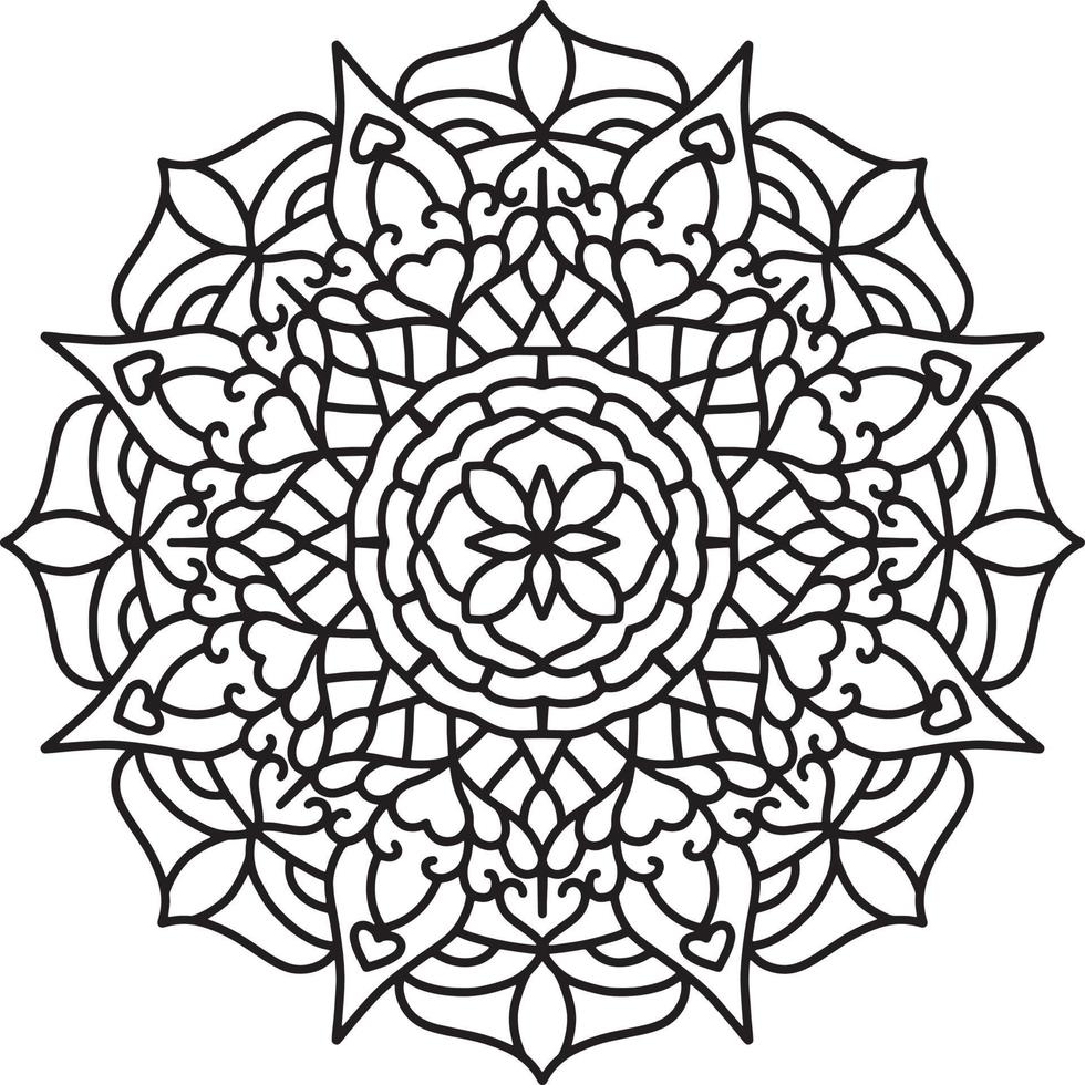 padrão de mandala de flores. ornamento de círculo decorativo em estilo étnico oriental. vetor