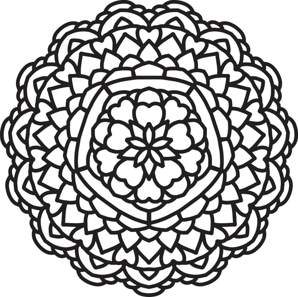 padrão de mandala de flores. ornamento de círculo decorativo em estilo étnico oriental. vetor