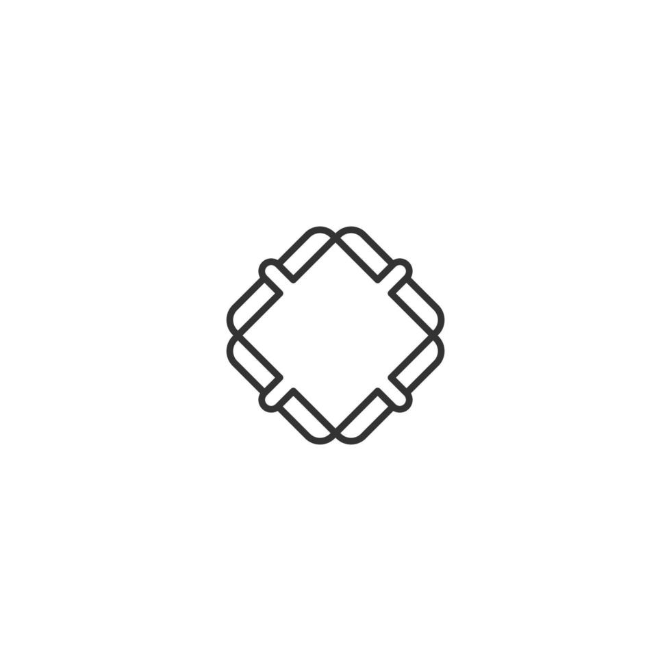 modelo de vetor de design de logotipo de luxo abstrato quadrado de linha