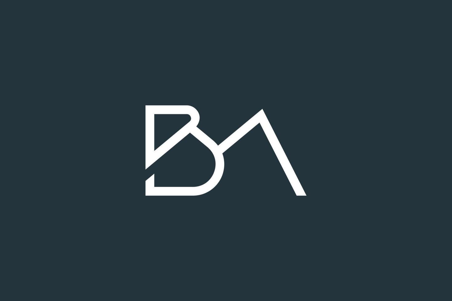 vetor de design de logotipo de letra inicial bm