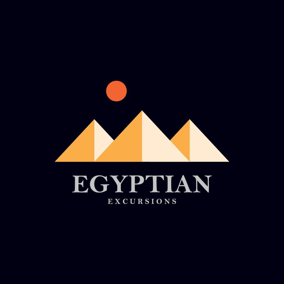 design de logotipo da empresa com forma de pirâmide no egito vetor