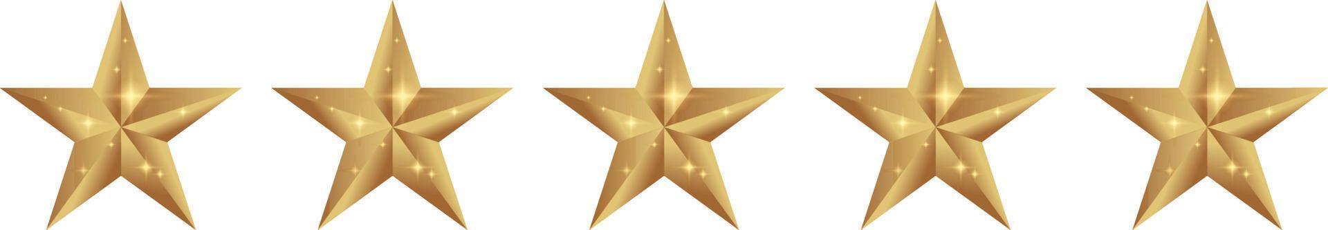 ícone de avaliação de cinco estrelas vetor