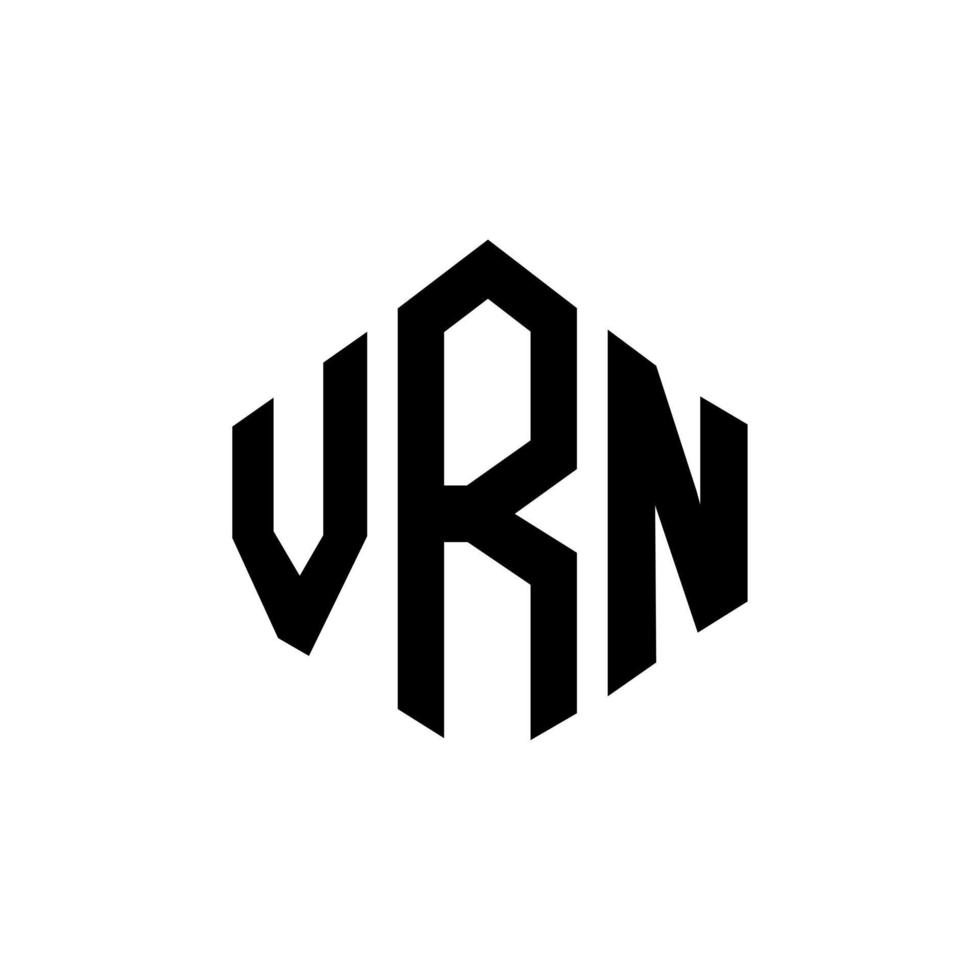 design de logotipo de carta vrn com forma de polígono. vrn polígono e design de logotipo em forma de cubo. vrn hexágono modelo de logotipo de vetor cores brancas e pretas. monograma vrn, logotipo de negócios e imóveis.