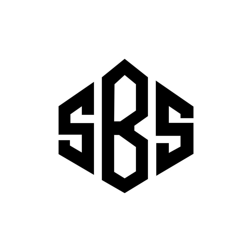 design de logotipo de carta sbs com forma de polígono. sbs polígono e design de logotipo em forma de cubo. modelo de logotipo de vetor hexágono sbs cores brancas e pretas. sbs monograma, logotipo de negócios e imóveis.