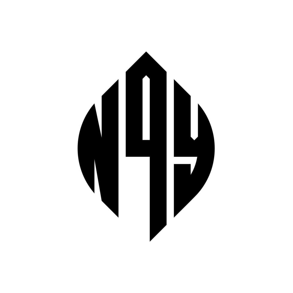 design de logotipo de carta de círculo nqy com forma de círculo e elipse. letras de elipse nqy com estilo tipográfico. as três iniciais formam um logotipo circular. nqy círculo emblema abstrato monograma carta marca vetor. vetor