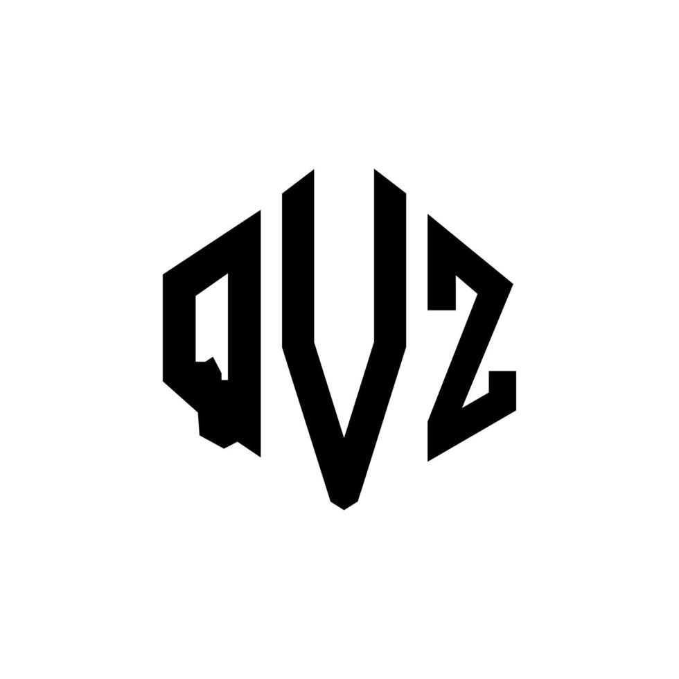 design de logotipo de letra qvz com forma de polígono. qvz polígono e design de logotipo em forma de cubo. qvz modelo de logotipo de vetor hexágono cores brancas e pretas. monograma qvz, logotipo comercial e imobiliário.