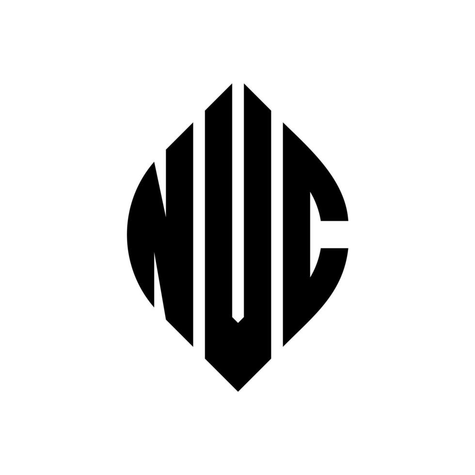 design de logotipo de carta de círculo nvc com forma de círculo e elipse. letras de elipse nvc com estilo tipográfico. as três iniciais formam um logotipo circular. nvc círculo emblema abstrato monograma carta marca vetor. vetor