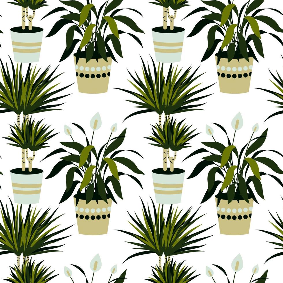 padrão sem emenda de plantas em casa. ilustração vetorial. padrão tropical perfeito vetor