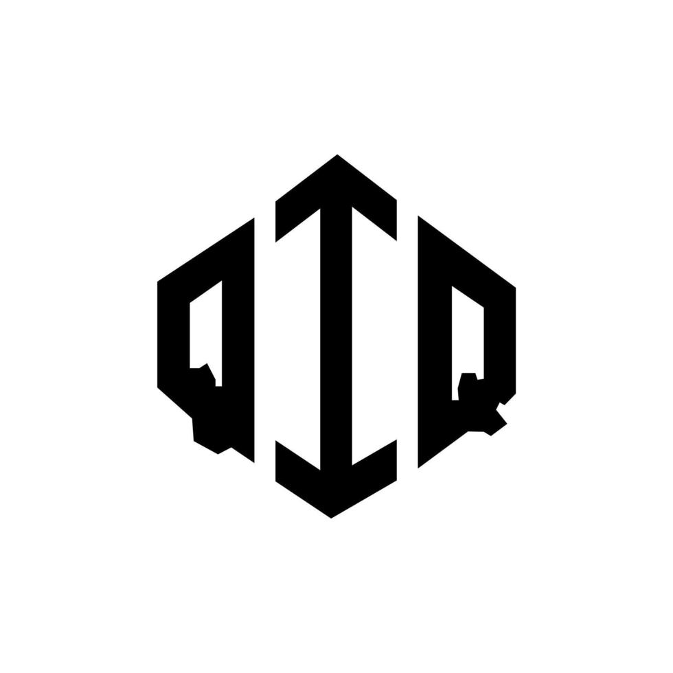 design de logotipo de letra qiq com forma de polígono. qiq polígono e design de logotipo em forma de cubo. qiq hexagon vector logo template cores brancas e pretas. monograma qiq, logotipo comercial e imobiliário.