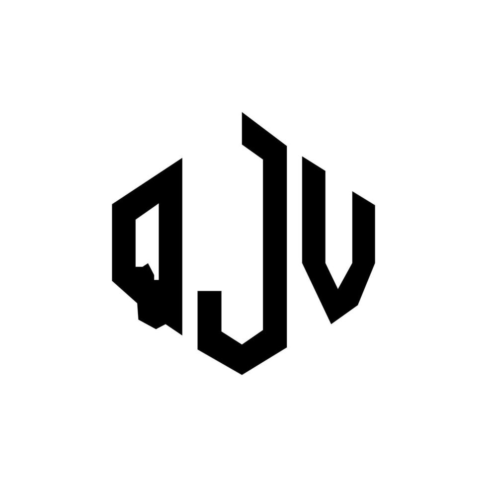 design de logotipo de letra qjv com forma de polígono. qjv polígono e design de logotipo em forma de cubo. qjv modelo de logotipo de vetor hexágono cores brancas e pretas. monograma qjv, logotipo comercial e imobiliário.