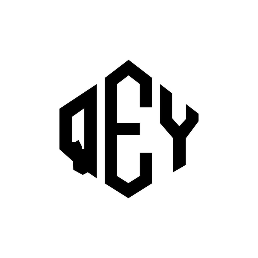 design de logotipo de carta qey com forma de polígono. qey polígono e design de logotipo em forma de cubo. qey modelo de logotipo de vetor hexágono cores brancas e pretas. monograma qey, logotipo comercial e imobiliário.