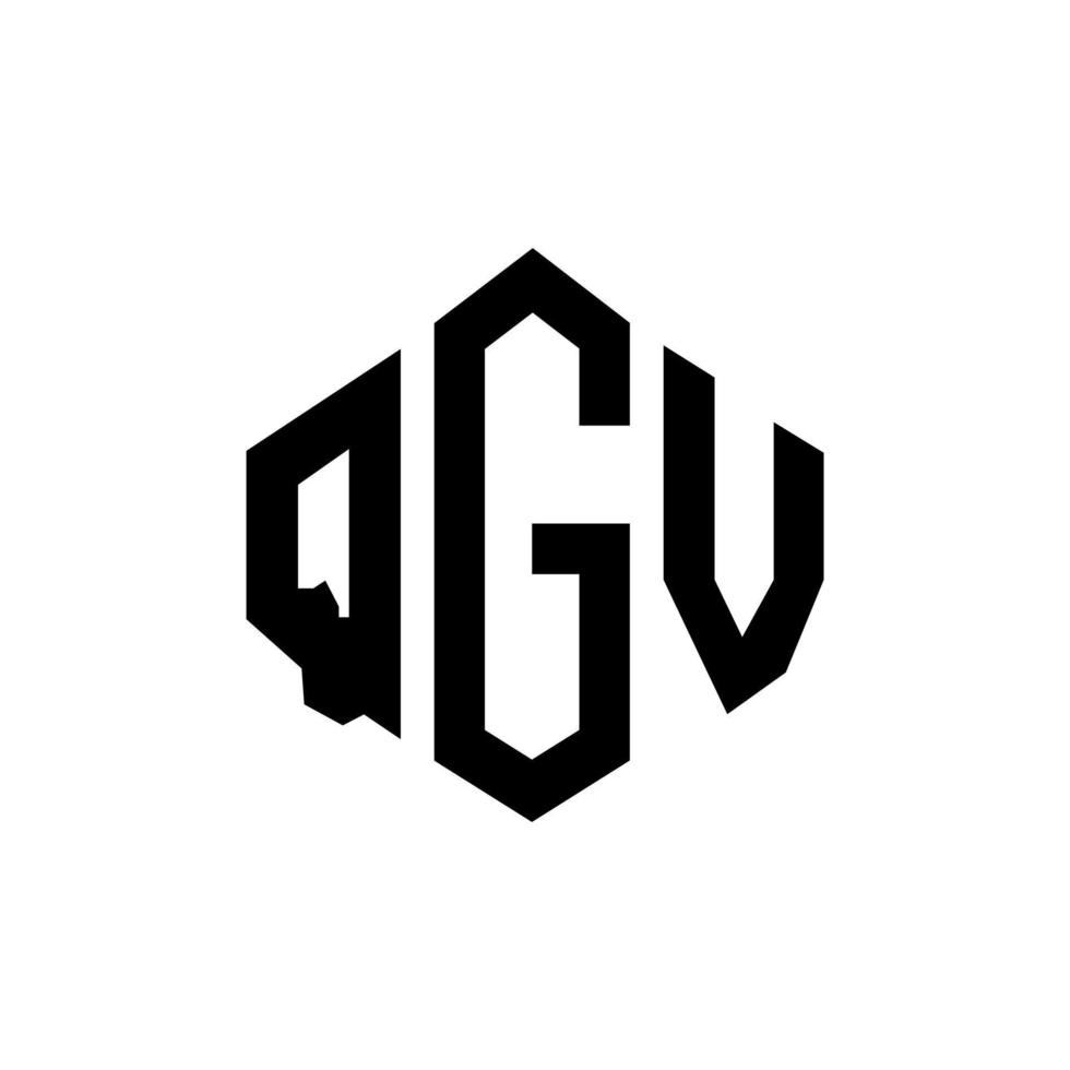 design de logotipo de letra qgv com forma de polígono. polígono qgv e design de logotipo em forma de cubo. modelo de logotipo de vetor qgv hexagonal cores brancas e pretas. monograma qgv, logotipo comercial e imobiliário.