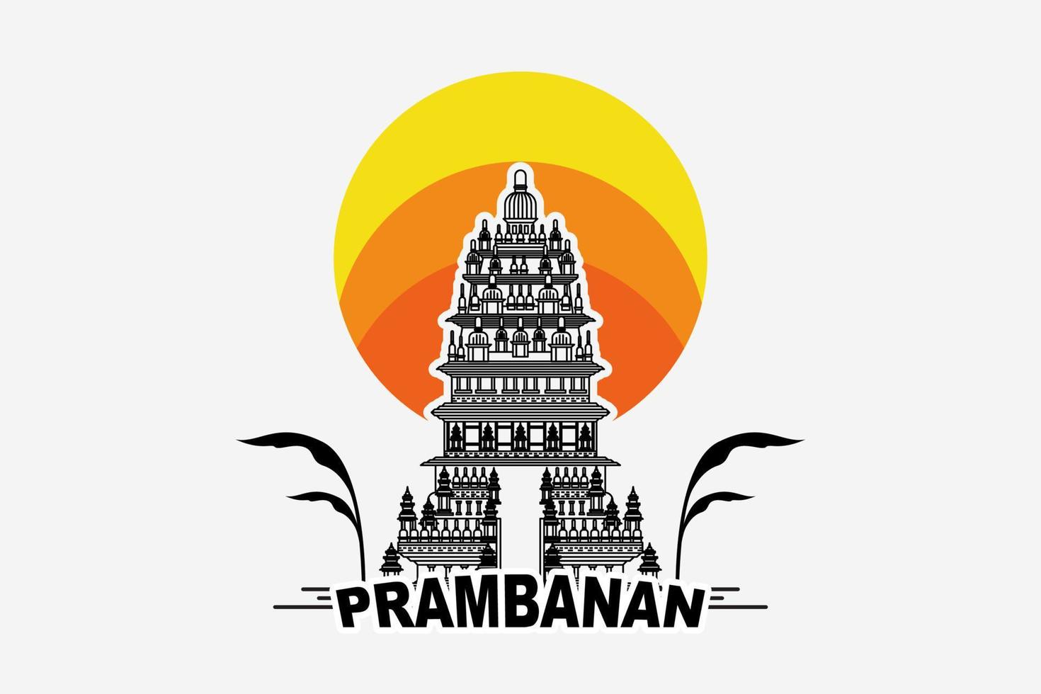 logotipo do templo prambanan vetor