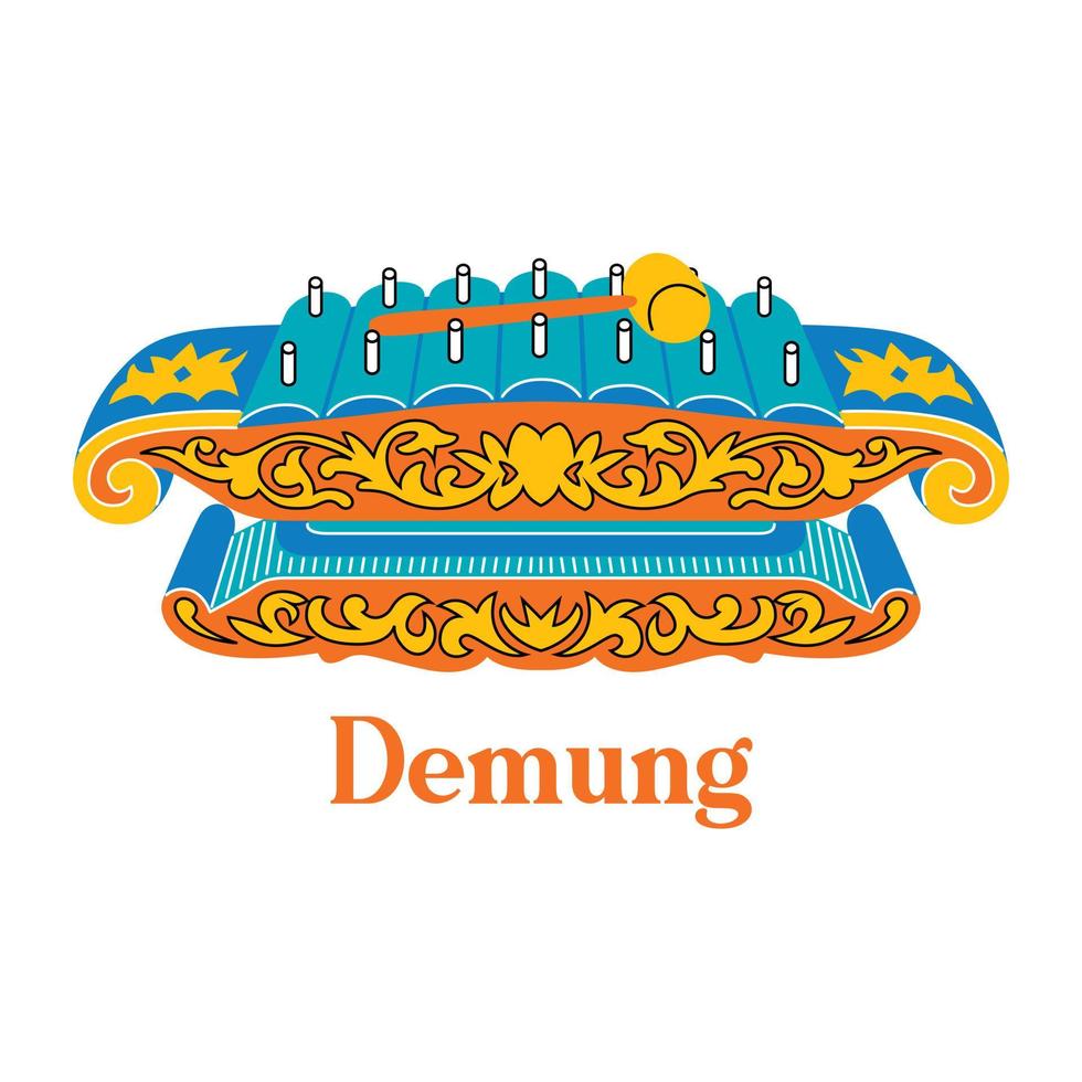 demung gamelan em estilo de design plano vetor