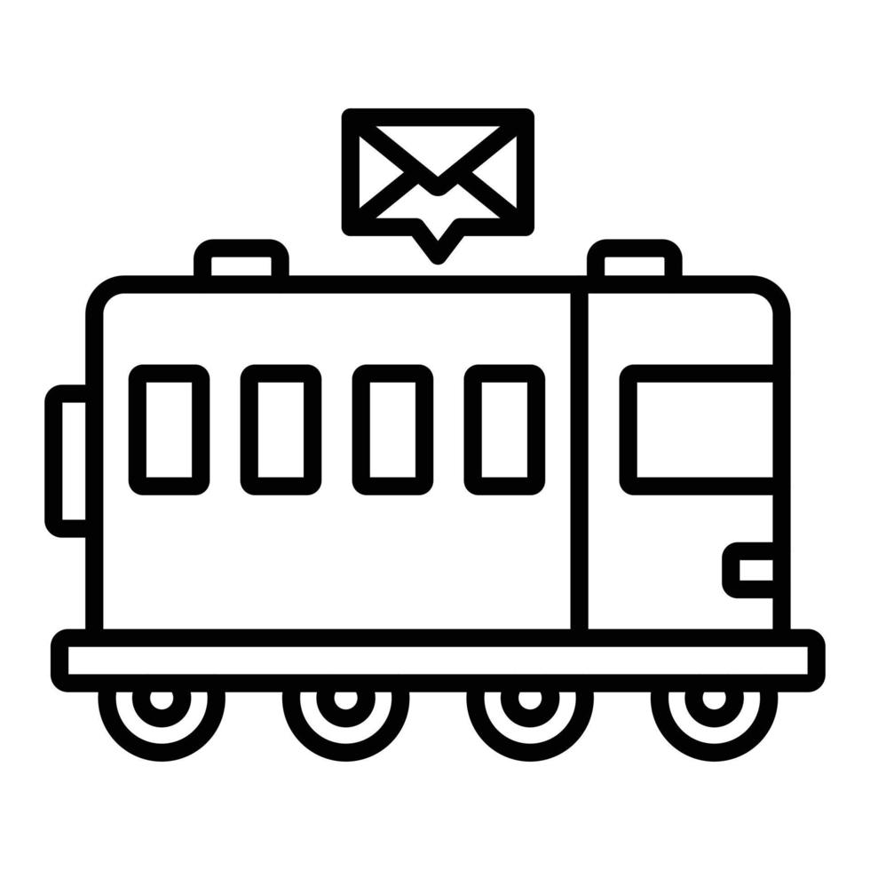estilo de ícone de trem de correio vetor