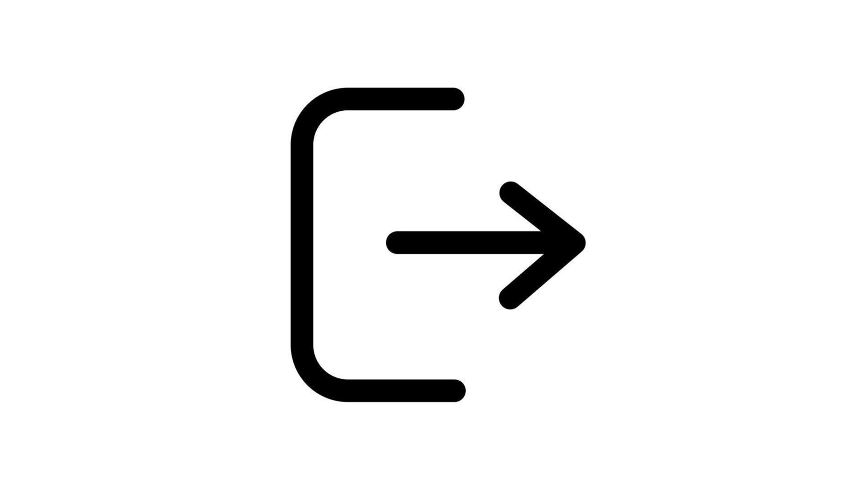 ícone de vetor de logout. vetor de saída em estilo moderno simples. ícone móvel da web plana, sinal, símbolo, botão, elemento - ilustração vetorial.