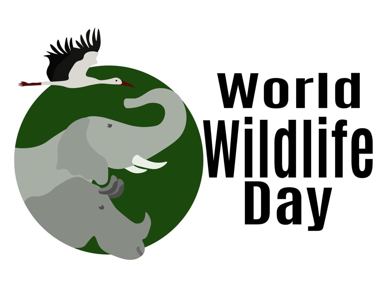 dia mundial da vida selvagem, ideia para cartaz, banner, panfleto ou cartão postal vetor