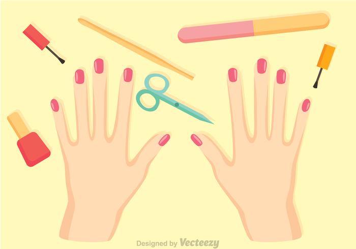 Vector de procedimento de manicure