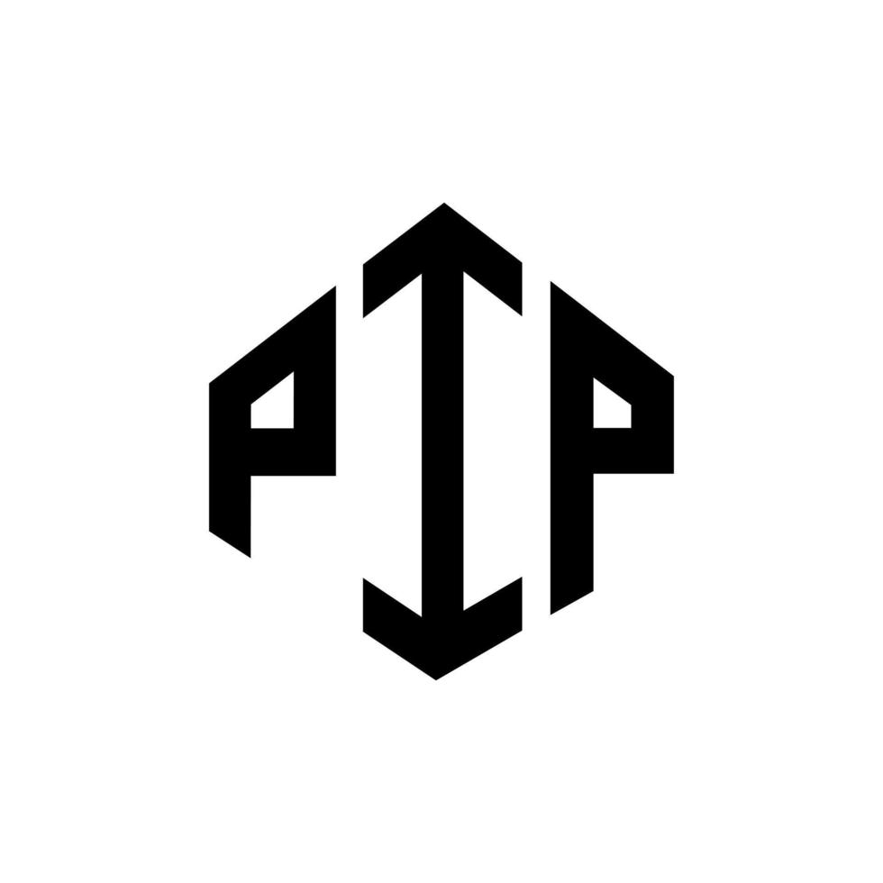 design de logotipo de carta pip com forma de polígono. design de logotipo de forma de cubo e polígono pip. pip hexágono modelo de logotipo de vetor cores brancas e pretas. monograma pip, logotipo de negócios e imóveis.