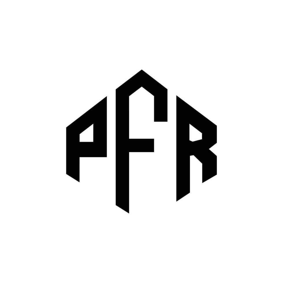 design de logotipo de carta pfr com forma de polígono. PFR polígono e design de logotipo em forma de cubo. modelo de logotipo de vetor hexágono pfr cores brancas e pretas. pfr monograma, logotipo de negócios e imóveis.