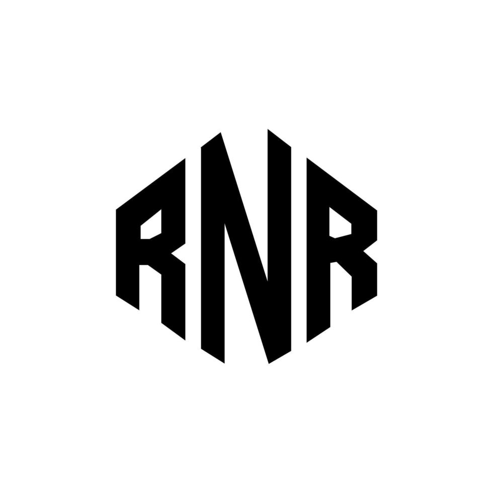 design de logotipo de carta rnr com forma de polígono. rnr polígono e design de logotipo em forma de cubo. modelo de logotipo de vetor hexágono rnr cores brancas e pretas. rnr monograma, logotipo de negócios e imóveis.